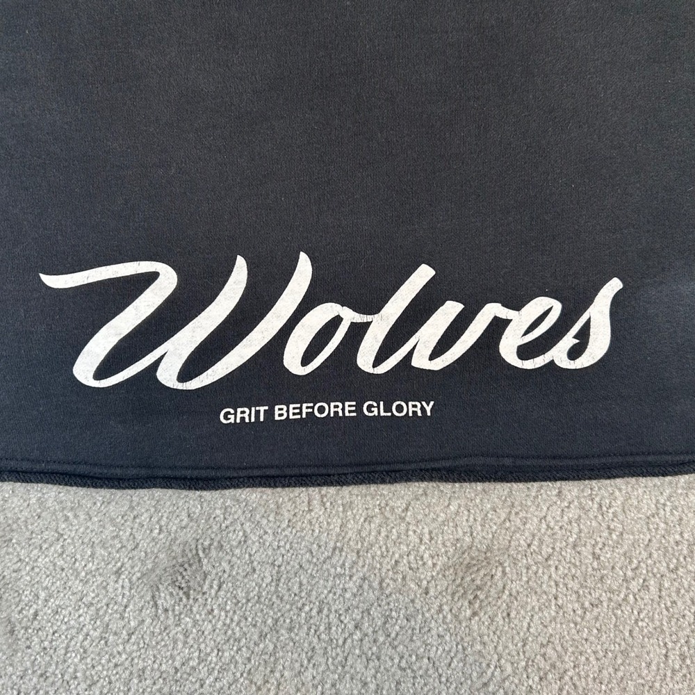 Darc Sport Wolves Grit Before Glory Cropped Sweatshirt Black Limited Edition L - Picture 3 of 15